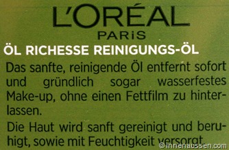 Loreal-Öl-Richesse-Reinigungsöl-Innen-Aussen-Erfahrung