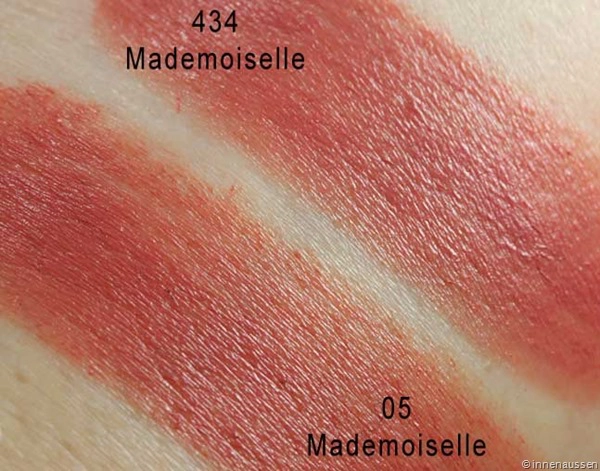 Chanel Vergleich Rouge Coco Textur Alt versus neu 434 Mademoiselle -  InnenAussen