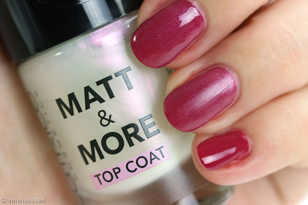 Catrice Matt and More Top Coat Swatch Innen Aussen