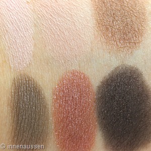 Maybelline The blushed Nudes Lidschattenpalette Swatches Innen Aussen 1