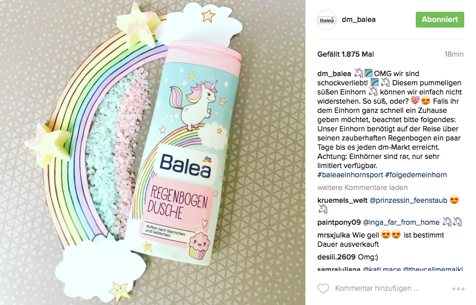 Balea Regenbogendusche