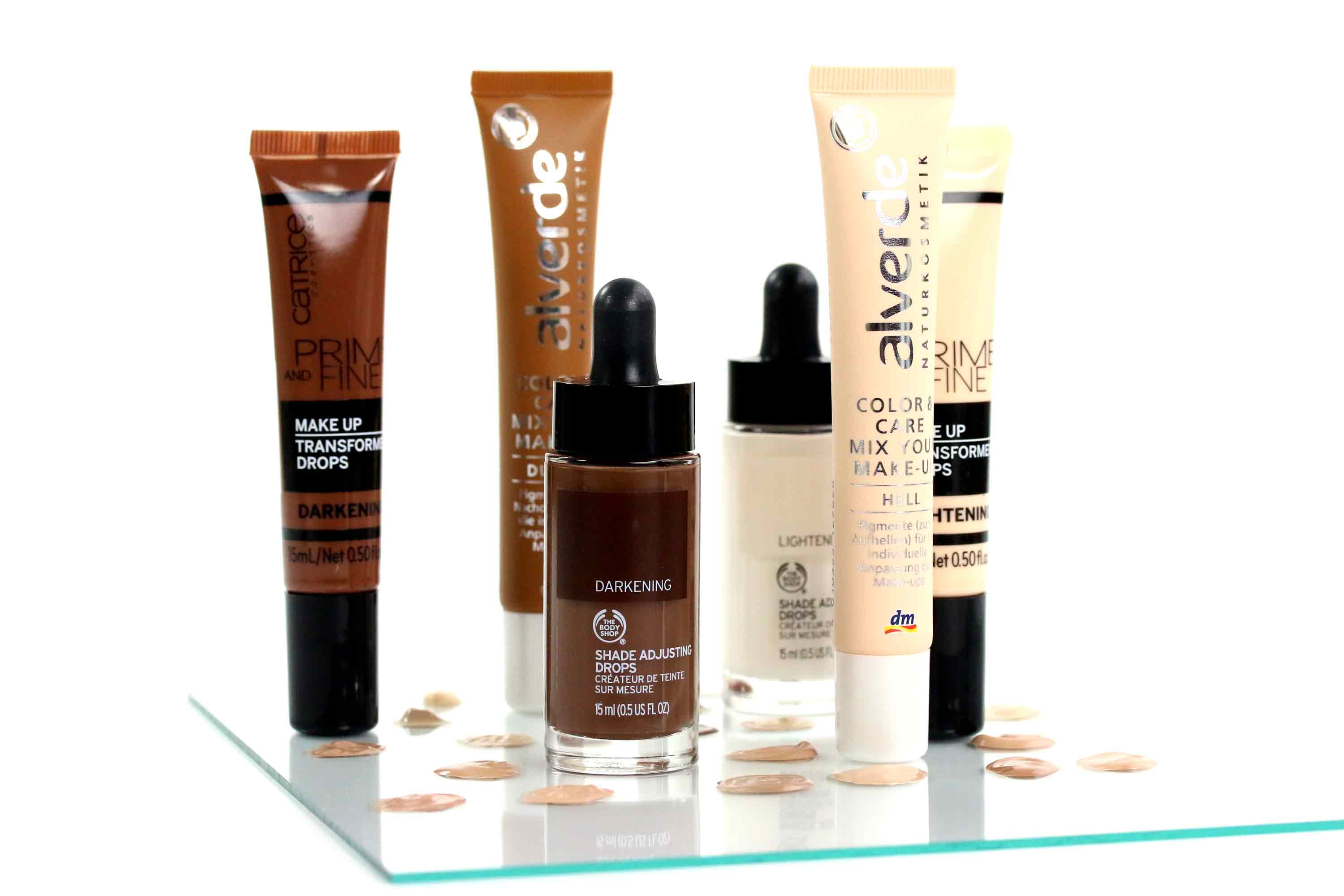 Shade Adjusting Drops Vergleich Foundation Aufhellen Und Verdunkeln Innenaussen